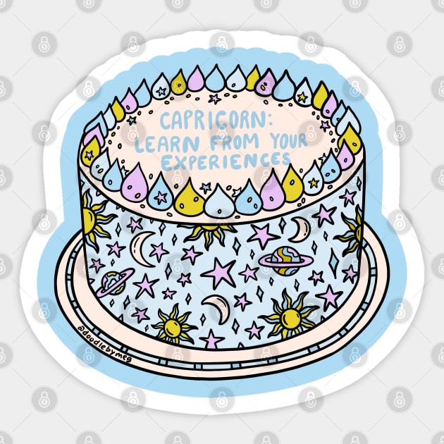 Capricorn Cake Sticker by Doodle by Meg